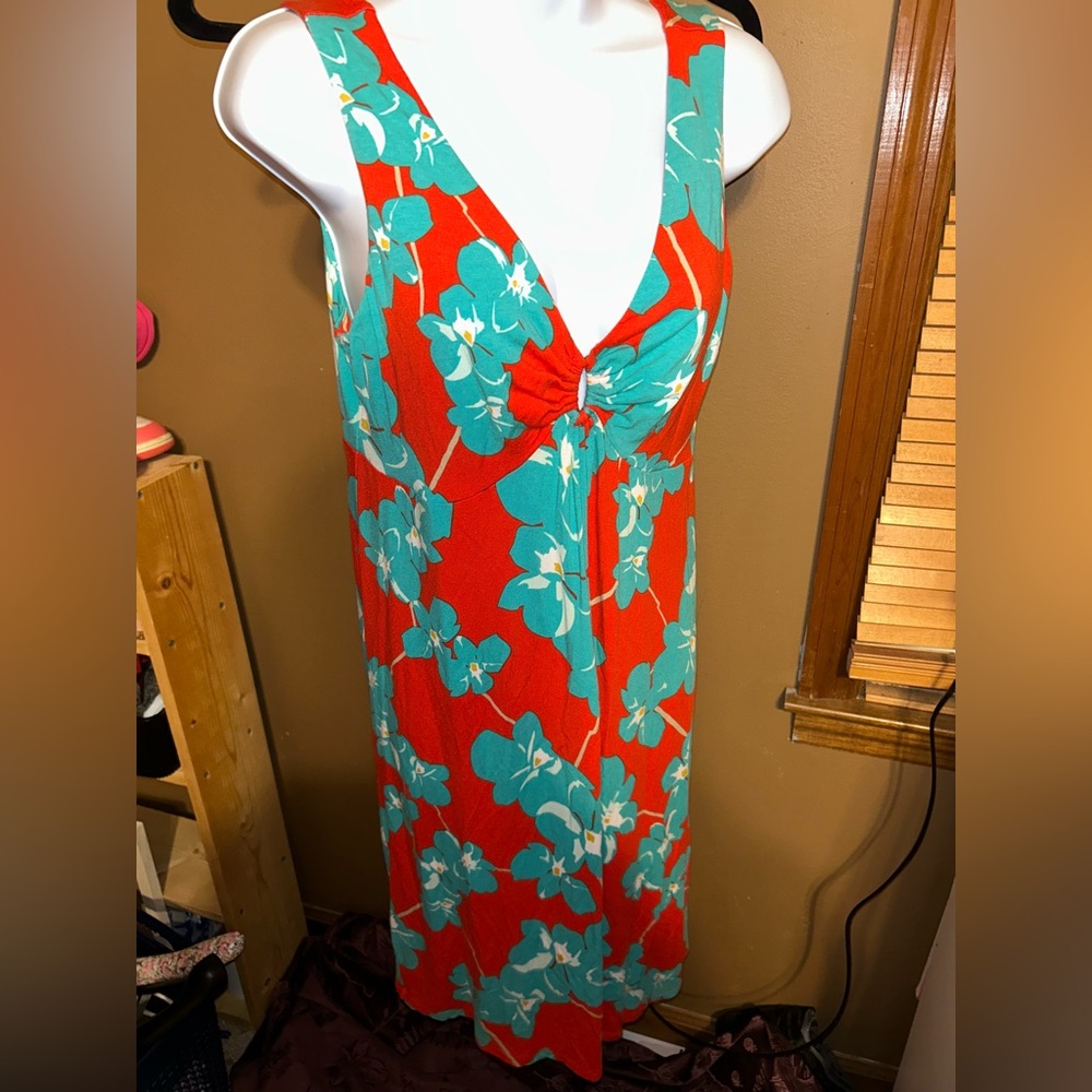Tommy Bahama Red and Blue Floral Maxi Dress